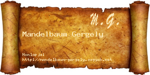 Mandelbaum Gergely névjegykártya